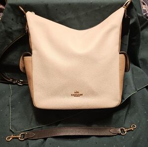 NWT Coach Large Handbag, Cream and Brown Color.